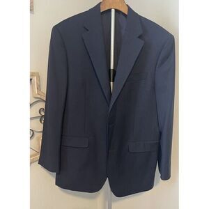 Lauren Ralph Lauren Blazer Sport Coat Jacket Mens 39R Navy Blue Gold 100% Wool
